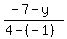 %28-7-y%29%2F%284-%28-1%29%29