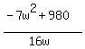 %28-7w%5E2%2B980%29%2F%2816w%29