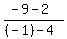 %28-9-2%29%2F%28%28-1%29-4%29