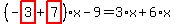 %28-highlight_red%28+3+%29%2Bhighlight_red%28+7+%29%29%2Ax-9=3%2Ax%2B6%2Ax