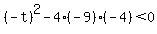 %28-t%29%5E2-4%2A%28-9%29%28-4%29%3C0