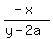%28-x%29%2F%28y-2a%29