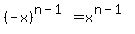 %28-x%29%5E%28n-1%29=x%5E%28n-1%29
