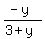 %28-y%29%2F%283%2By%29+