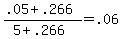 %28.05+%2B+.266%29+%2F+%285+%2B+.266%29+=+.06