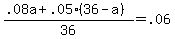 %28.08a+%2B+.05%2836+-+a%29%29+%2F+36+=+.06