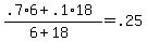 %28.7%2A6+%2B+.1%2A18%29+%2F+%286+%2B+18%29+=+.25