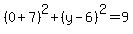 %280%2B7%29%5E2%2B%28y-6%29%5E2=9