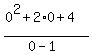 %280%5E2%2B2%2A0%2B4%29%2F%280-1%29