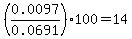 %280.0097%2F0.0691%29+%2A100+=+14%25