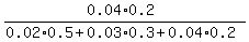 %280.04%2A0.2%29%2F%280.02%2A0.5+%2B+0.03%2A0.3+%2B+0.04%2A0.2%29