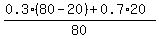 %280.3%2A%2880-20%29+%2B+0.7%2A20%29%2F80