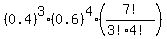%280.4%29%5E3%2A%280.6%29%5E4%2A%287%21%2F%283%21%2A4%21%29%29