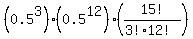 %280.5%5E3%29%2A%280.5%5E12%29%2A%2815%21%2F%283%21%2A12%21%29%29