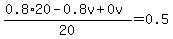 %280.8%2A20-0.8v%2B0v%29%2F20=0.5