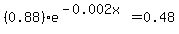 %280.88%29%2Ae%5E%28-0.002x%29+=+0.48