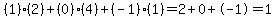 %281%29%2A%282%29%2B%280%29%2A%284%29%2B%28-1%29%2A%281%29=2%2B0%2B-1=1