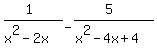 %281%29%2F%28x%5E2-2x%29-%285%29%2F%28x%5E2-4x%2B4%29