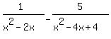 %281%29%2F%28x%5E2-2x%29-5%2F%28x%5E2-4x%2B4%29