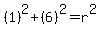 %281%29%5E2%2B%286%29%5E2=r%5E2