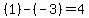 %281%29-%28-3%29=4