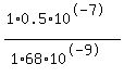 %281%2A0.5%2A10%5E-7%29%2F%281%2A68%2A10%5E-9%29