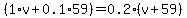 %281%2Av%2B0.1%2A59%29=0.2%28v%2B59%29