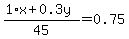 %281%2Ax%2B0.3y%29%2F45=0.75