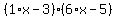 %281%2Ax-3%29%286%2Ax-5%29