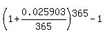 %281%2B0.025903%2F365%29%5E365-1