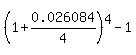 %281%2B0.026084%2F4%29%5E4-1
