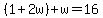 %281%2B2w%29%2Bw=16