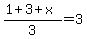 %281%2B3%2Bx%29%2F3=3