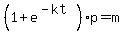 %281%2Be%5E%28-kt%29%29p=m