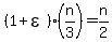 %281%2Bepsilon%29%28n%2F3%29+=+n%2F2