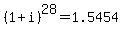 %281%2Bi%29%5E28=1.5454