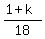 %281%2Bk%29%2F18