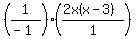 %281%2F%28-1%29%29+%2A+%28%282x%28x-3%29%29%2F1%29