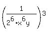 %281%2F%282%5E6%2Ax%5E6y%29%29%5E3