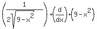 %281%2F%282sqrt%289-x%5E2%29%29%29%28d%2Fdx%29%289-x%5E2%29