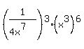 %281%2F%284x%5E7%29%29%5E3+%28x%5E3%29%5E6+