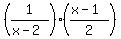 %281%2F%28x-2%29%29%28%28x-1%29%2F2%29