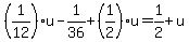 %281%2F12%29u-1%2F36%2B%281%2F2%29u=1%2F2%2Bu