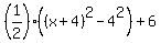 %281%2F2%29%28%28x%2B4%29%5E2-4%5E2%29%2B6