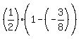 %281%2F2%29%281-%28-3%2F8%29%5E%22%22%29