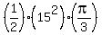 %281%2F2%29%2815%5E2%29%28pi%2F3%29