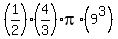 %281%2F2%29%284%2F3%29pi%2A%289%5E3%29