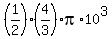 %281%2F2%29%284%2F3%29pi%2A10%5E3