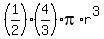 %281%2F2%29%284%2F3%29pi%2Ar%5E3