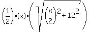 %281%2F2%29%28x%29%28sqrt%28%28x%2F2%29%5E2%2B12%5E2%29%29